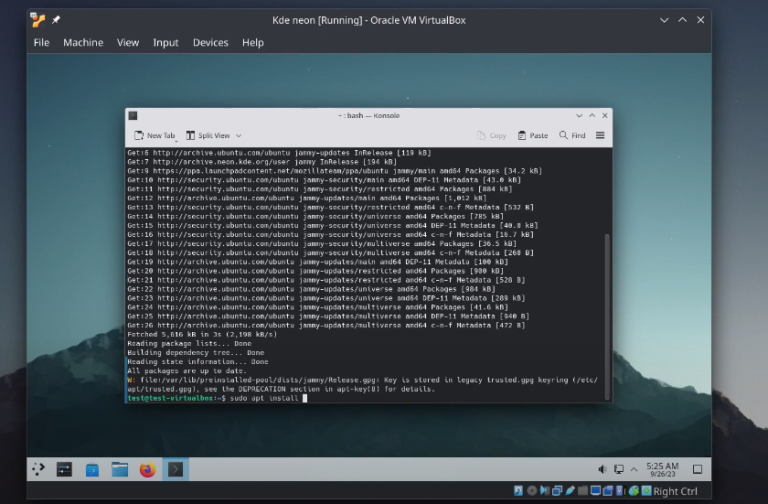  VirtualBox install guest additions in a KDE virtual machine.