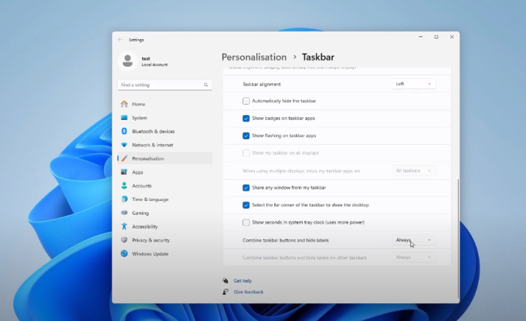 Windows 11 Taskbar