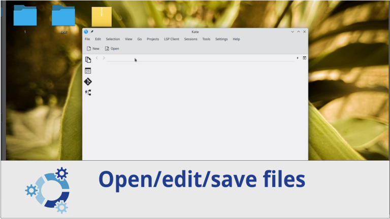 When I need to open/edit/save files in kde