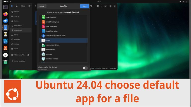 When I need to choose the app to open a file in Ubuntu 24.04