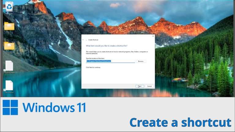 When I need to create a shortcut in windows 11