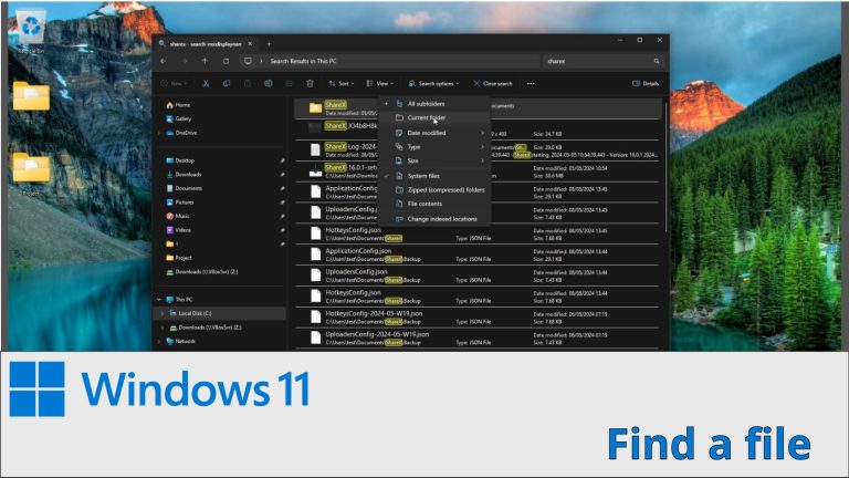 When I need to search a file in Windows 11