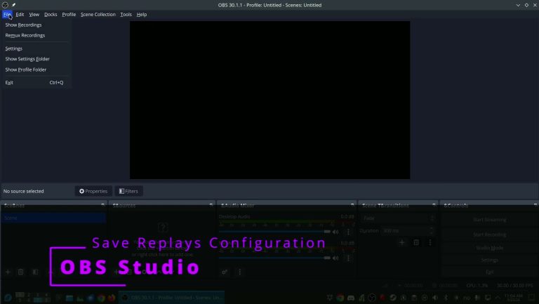 Configure OBS Studio 🐧 for saving replays