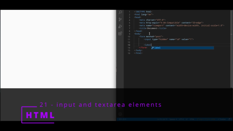 HTML 21 💻 input and textarea elements