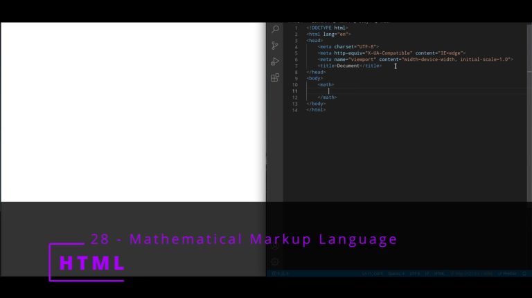 HTML 28 💻 Mathematical Markup Language