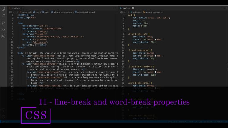 CSS 11 💻 line break and word break properties