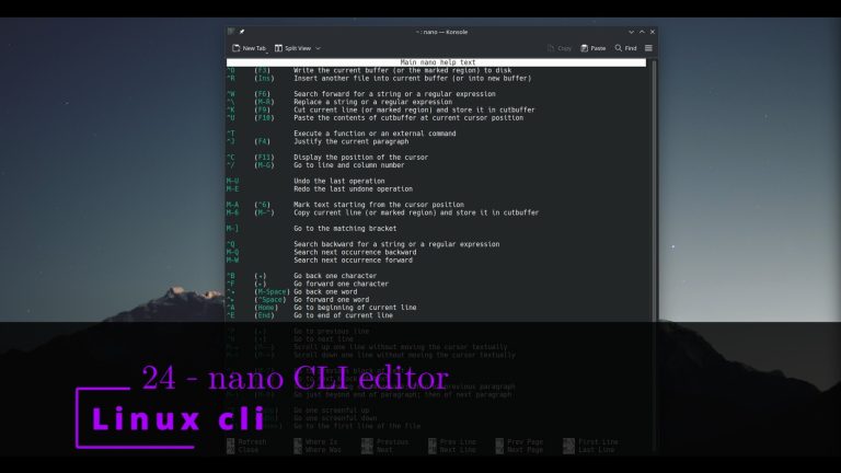 Linux CLI 24 🐧 nano CLI editor