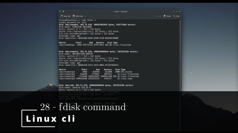 Linux CLI 28 🐧 fdisk command