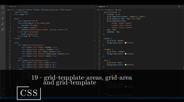 CSS 19 💻 grid-template-areas, grid-area and grid-template