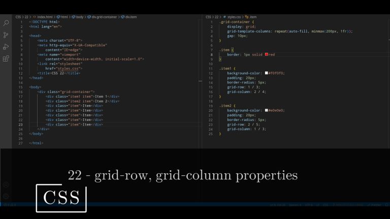 CSS 22 💻 grid-row, grid-column properties