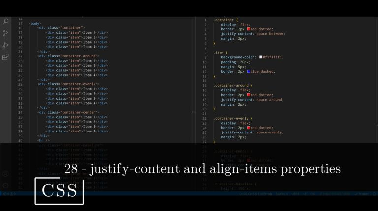 CSS 28 💻 justify-content and align-items properties