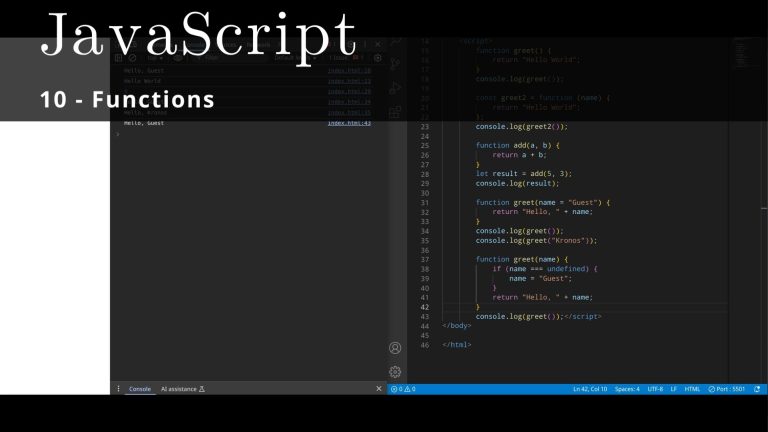 JavaScript 10 🧬 Functions