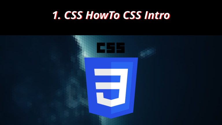 CSS 1 🎨 HowTo CSS Intro