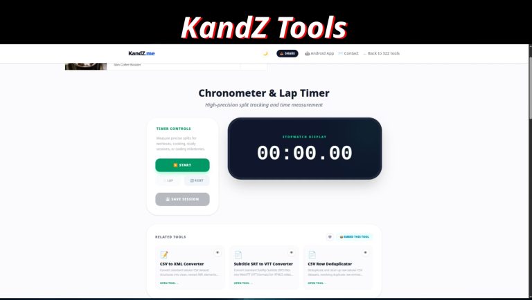 High Precision Online Stopwatch, Chronometer and Lap Timer