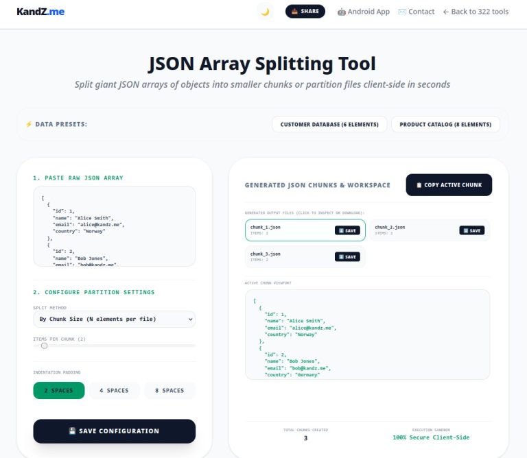 How to Split Large JSON Arrays Without Crashing Your Browser (Free Tool)
