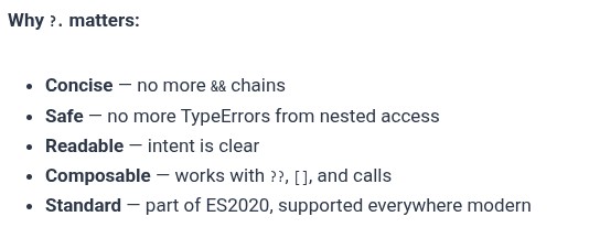 JavaScript 56 🧬 Optional chaining ?.